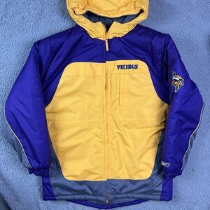 Minnesota Vikings NFL Football‎ Jacket Reebok Coat Yellow Purple Youth XL